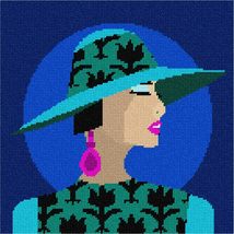 Pepita Needlepoint Canvas: Haute Couture Teal Brocade, 10&quot; x 10&quot; - £64.37 GBP+