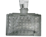 Vintage Glass Decorative Perfume Bottle 1950s Houndstooth Clear 3.5in Décor - $25.99