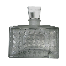 Vintage Glass Decorative Perfume Bottle 1950s Houndstooth Clear 3.5in Décor - $25.99