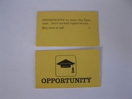 1965 Careers Board Game Piece: Yellow Opportunity Card - Big Business - £0.75 GBP