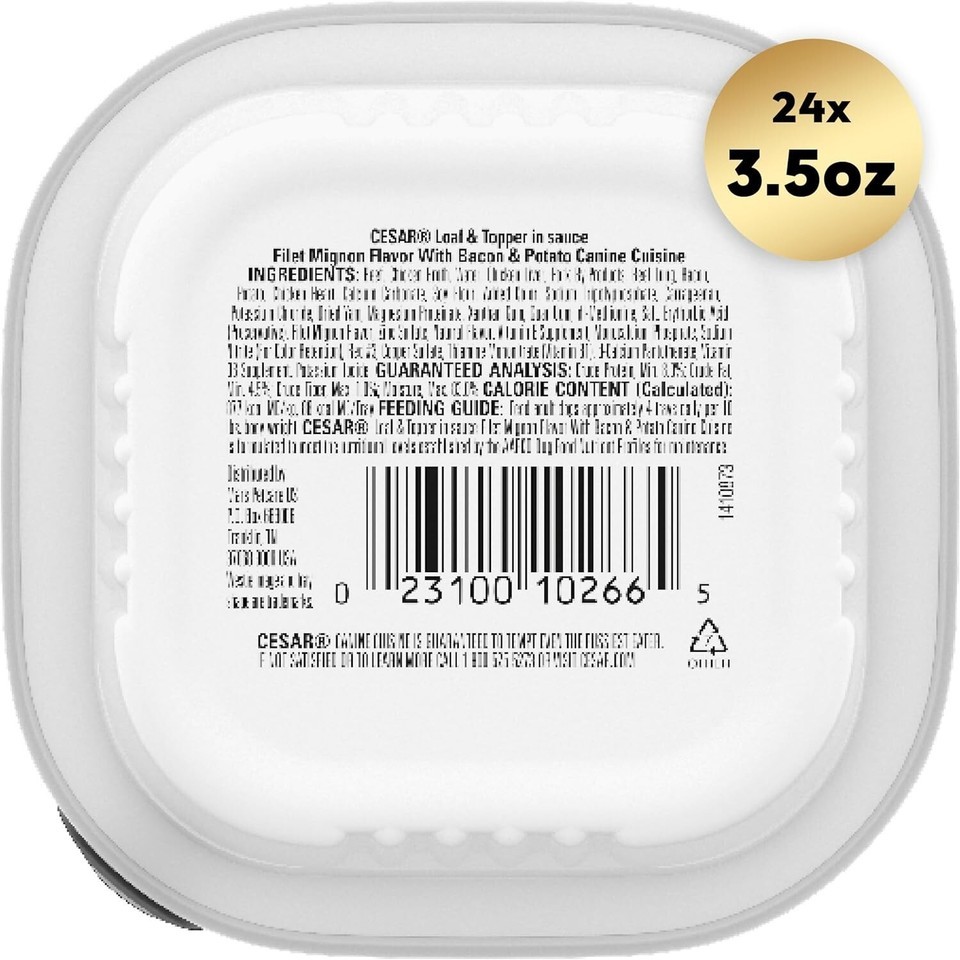 Grain-Free Soft Dog Food Loaf & Topper - Filet Mignon Bacon Flavor, 3.5 oz Trays Item image 4