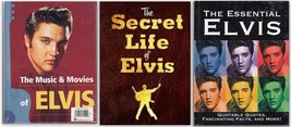 3- Book Set ELVIS PRESLEY/ Music &amp; Movies; Essential Elvis; Secret Life of Elvis - £21.49 GBP