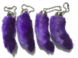 Dangerous Threads Rabbit Rabbits Foot Keychain Purple 4 Pcs - £14.37 GBP