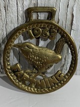 Vintage Farthing 1963 Rustic Brass Medallion  Architectural Salvage Cott... - $19.39
