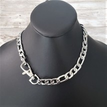Chunky Chain Silver Tone Statement Necklace - 16.5&quot; Long + Extender - $13.99