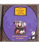 Nightmare Before Christmas Lock Shock &amp; Barrel Snowglobe New In The Box - $1,520.35 MXN