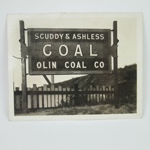 Photograph Indianapolis Indiana Olin Coal Co Scuddy &amp; Ashless Sign Antique 1920s - £224.36 GBP