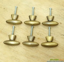 Solid Brass Retro Western Knobs - 1.37&quot; Vintage Cabinet Drawer Handle Pulls - $34.00