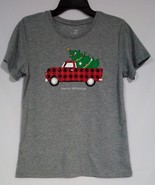Holiday Times Women&#39;s Short Sleeves Graphic T-Shirt Gray Size S (4-6) - $28.03 CAD