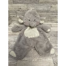 BABY GANZ Gray Elephant Lovey Security Blanket Plush Emerson Soft Flat A Pat - £11.71 GBP