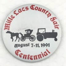 Mille Lacs County Fair Centennial 1991 Vintage Pin Button Minnesota Tractor - $12.00