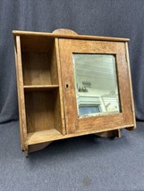 Antique Wooden Bathroom Cabinet Wall Cabinet Medicine Cabinet w/ Beveled mirror - £151.95 GBP