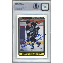 Dave Taylor Los Angeles Kings Autograph 1990-91 Topps #314 BGS Gem Auto ... - $79.99