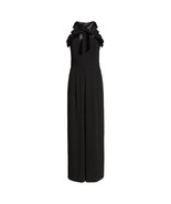 NWT Womens Size 14 Cece by Cynthia Steffe Black Velvet Bow Detail Jumpsuit - £50.38 GBP