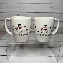 Lot of 2 Corelle Frosty Morn White Stoneware Christmas Winter Snowman Coffee Mug - $10.39