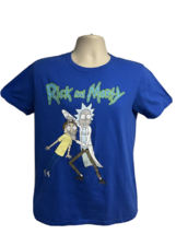 Rick and Morty TV Adult Swim Cartoon Blue Graphic T-Shirt Medium Cotton ... - $19.79