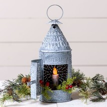Baker&#39;s Lantern in distressed weathered Tin - 13 inch tall - £30.52 GBP