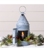 Baker&#39;s Lantern in distressed weathered Tin - 13 inch tall - £30.02 GBP