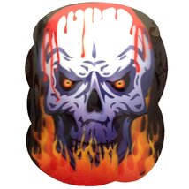 HORROR-HALL Flicker Picture Bloody Demon Skull Flame Sign Plaque Gothic ... - $3.93