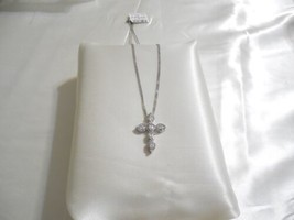 Giani Bernini 18&quot;Sterling Silver Cubic Zirconia Cross Pendant Necklace R989$175 - £66.27 GBP