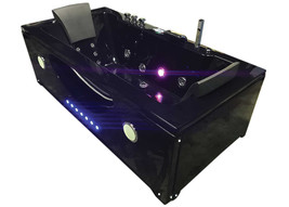 Whirlpool bathtub hydrotherapy black hot tub double pump with 24 jets HYPNOTIC - £2,317.33 GBP