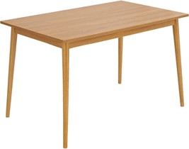 Panana Modern Dining Table 47 Inch Kitchen Table with Solid Wood Leg Oak Finish - £113.46 GBP