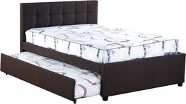 Furniture K26-A Full Bed W/Trundle, Dark Coffee - £406.86 GBP