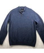 Chaps Men&#39;s Navy Blue Brown Corduroy Mockneck Heavy Sweater Cotton Size ... - £16.16 GBP