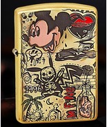 Rare Limited Production Armor Gold Mickey Mouse Collage Zippo Lighter - $3,298.50 MXN
