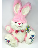 Large Pink Hoppy Hopster Easter Bunny Rabbit Plush Toy Flower Feet Tag D... - $49.99