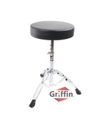 Drum Throne Stand by GRIFFIN - Padded Drummer’s Seat - Drum Set Percussi... - $44.95