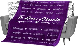 Abuela Gifts For Christmas / Navidad In Spanish, Abuela Blanket,, Purple, Fleece - £29.65 GBP