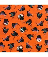 Halloween Fabric Novelty Print Masks Mardi Gras Cotton Material VTG - £17.69 GBP