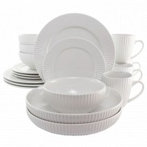 Elama Elle 18 Piece Porcelain Dinnerware Set with 2 Large Serving Bowls ... - $86.08