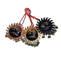 Metal Made Multicolor Sun Idol for Vastu, Wall Hanging Nazar Ba Set of 3(4 inch - £23.84 GBP