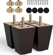 Albo Wood Furniture Legs 2-8 inch, Heavy Duty Sofa Legs, Pack of 4, Brow... - $31.99+