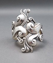 Gerardo Lopez Taxco Mexican Sterling Silver 925 Hinged Clamper Cuff Bracelet - £553.04 GBP