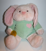 Plush Creations Pink Plush Easter Bunny Rabbit Pacifier 16" Heart Stuffed Vtg 97 - $56.12