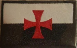 Knights Templar Christian Order Battle Flag Patch - £7.06 GBP