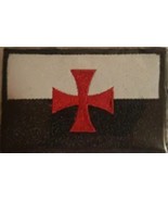 Knights Templar Christian Order Battle Flag Patch - £7.04 GBP