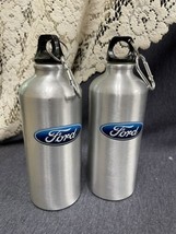 Vintage Pair Of Ford Logo Aluminum Water Bottles Drink Containers - £19.78 GBP