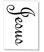 Greeting Card &quot;Jesus&quot; black vertical graphic - $9.90+