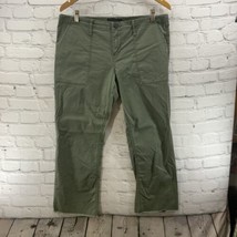 Sanctuary Pants Womens Sz 31 Green Casual Relaxed Fit Raw Hem - £15.85 GBP