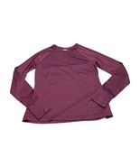 Athletic Works Shirt Women&#39;s Small Purple Thumb Hole Sleeve Crew Neck Ru... - $21.28