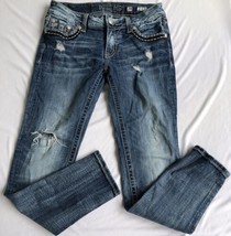 Miss Me Women&#39;s Jeans Ankle Cropped Distressed Medium Wash Size 29x28 - $25.87