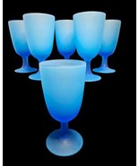 Rosenthal Ombre Aqua Blue Frosted Italian Juice Cordial Glasses Goblets ... - €190,70 EUR