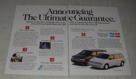 1991 Dodge Caravan ES and Plymouth Voyager LX Ad - Announcing the Ultimate - £14.54 GBP