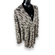 St. John Evening Animal Leopard Sparkle Wrap Knit Shawl Buttons Crochet ... - £69.00 GBP