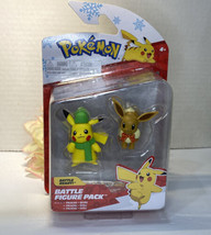 Pokemon Holiday Christmas Eevee &amp; Pikachu Battle Figure Pack 2022 Nib Free Ship - £11.73 GBP