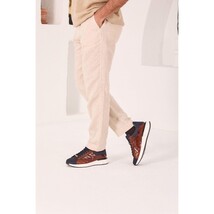 The Caesars Navy & Tan Leather Men Sneaker image 11